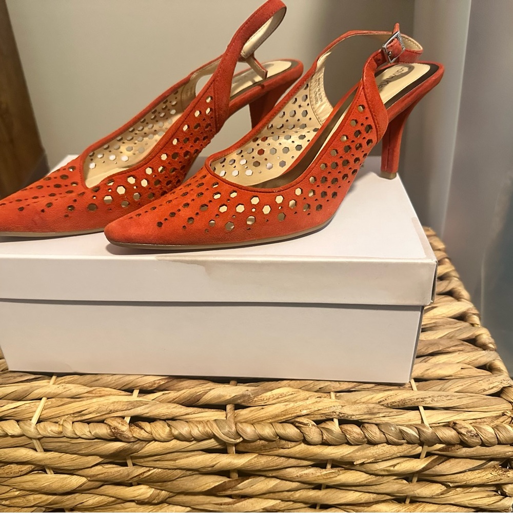 “Summer Coral” Slingback Heels